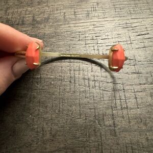 Kendra Scott Coral and Gold Elton Cuff